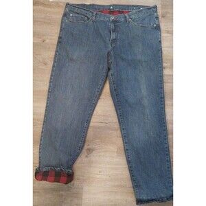 Eddie Bauer Flannel Lined Jeans 38x32 Specially Dyed Work Relaxed Fit Pants